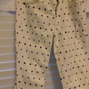 White and navy blue stars toothpick jeans